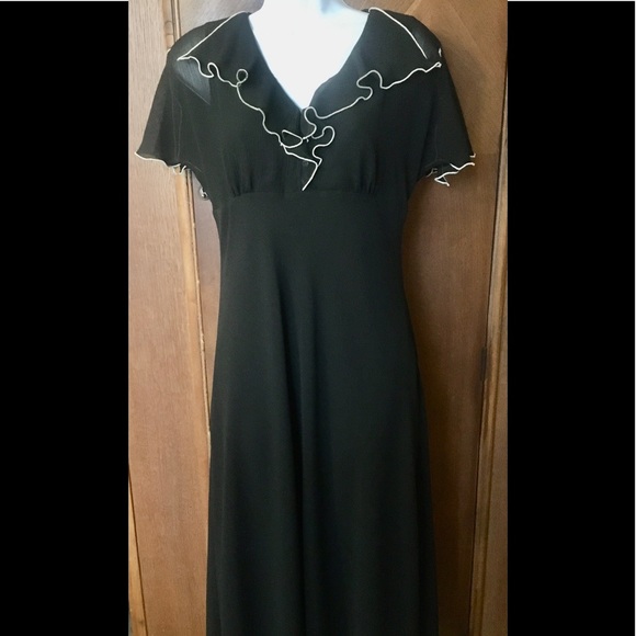 Jupe En Soie Cynthia Howie Maggy Boutique - Taille 4P (petite) - Imprimé Floral Marron Et Noir - Longueur Genou - Excellent état